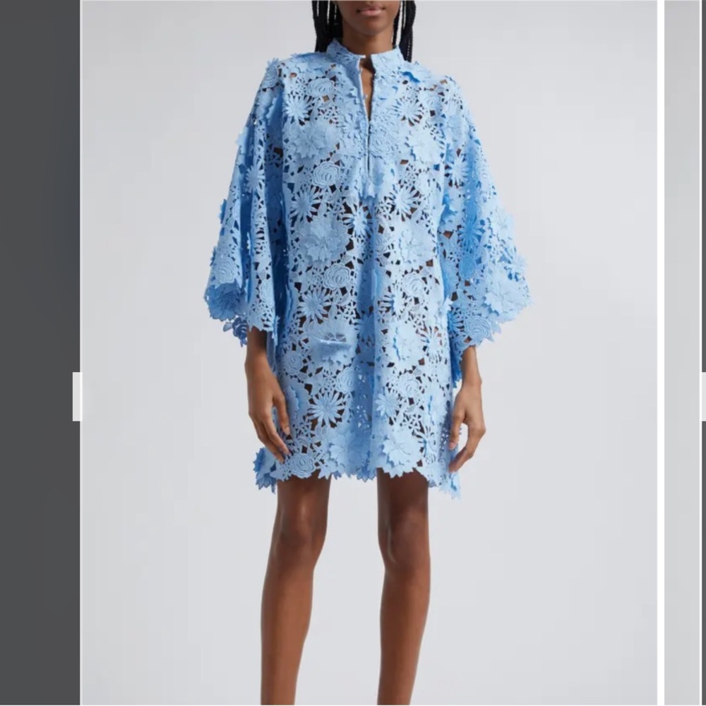 La Vie Style House Baby Blue 3D Kaftan dress, SIZE- OS